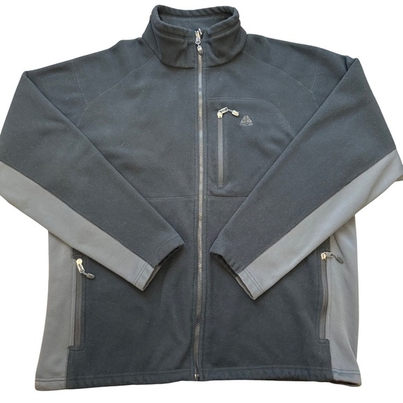 Nike ACG Other - Nike ACG Fleece Jacket Mens XL Black Grey Full Zip Fit Therma Mock Neck Outdoor